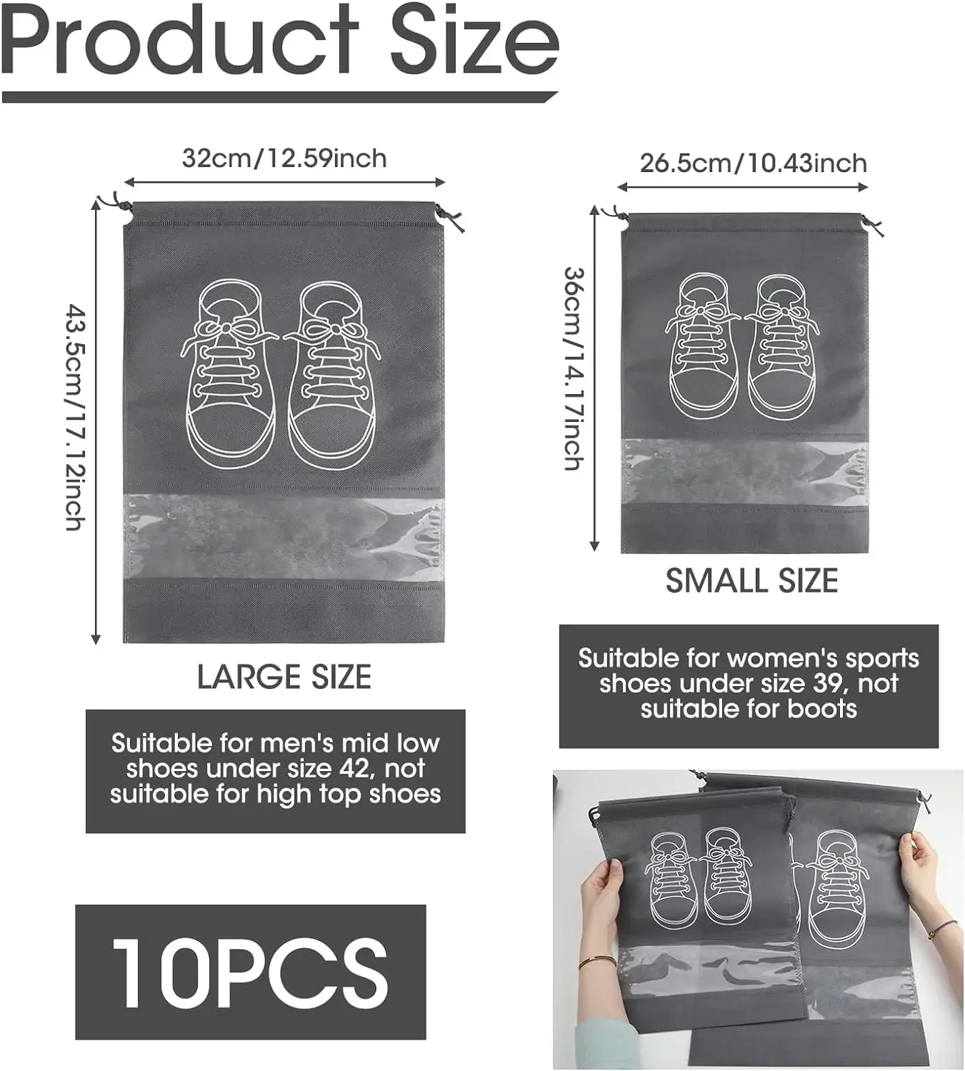 10PCS Sacos de Armazenamento d - Shoe Bag Dust avaliação e preço